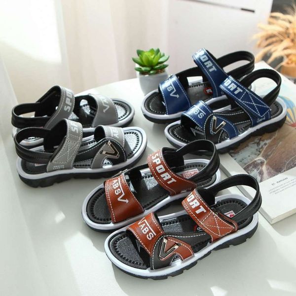 

school sandals 2020 summer new primary students' middle children's fashion soft soled boys' korean beach sho, Black;red