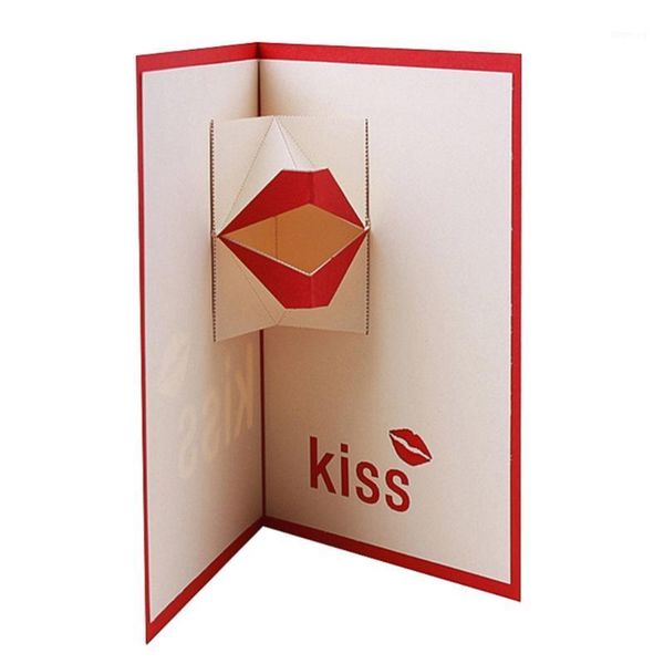 

1 pc red lip valentine's day greeting cards cards handmade1