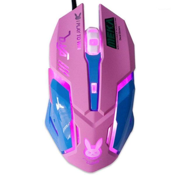 

pink 6 buttons 3200dpi adjustable gamer wired ergonomic led optical usb computer mouse for pc lapnotebook1