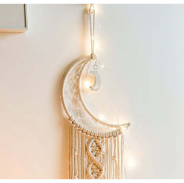 

moon tapestry dreamcatcher macrame cotton woven bohemian wall hanging tapestry pendant girl bedroom living room decoration w5 wmtiyb