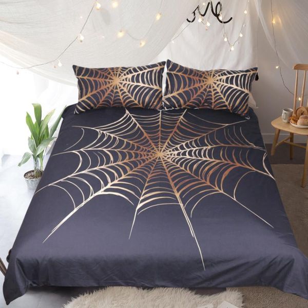 

bronzing spider web printing setsing комплекты, пододеятельная крышка setpillows, матовый кружек спальня спальня дом для дома кровать