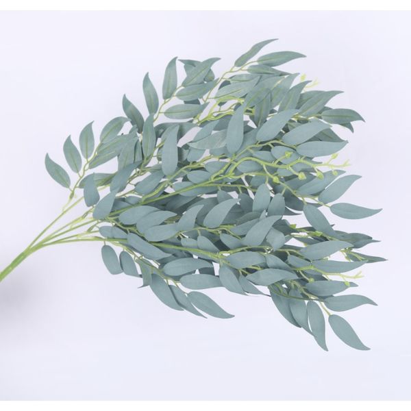 

5 филиалов искусственный букет willow silk fake leaves green faux листва главная свадебные украшения растения джунгли организация f jllnqy