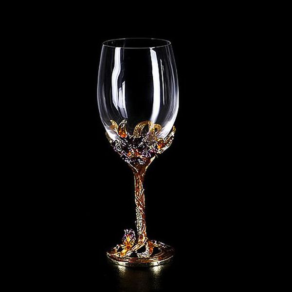 

enamel coloured lead crystal wine glass decanter creative high foot cocktail glass grade wedding gift sqczuw
