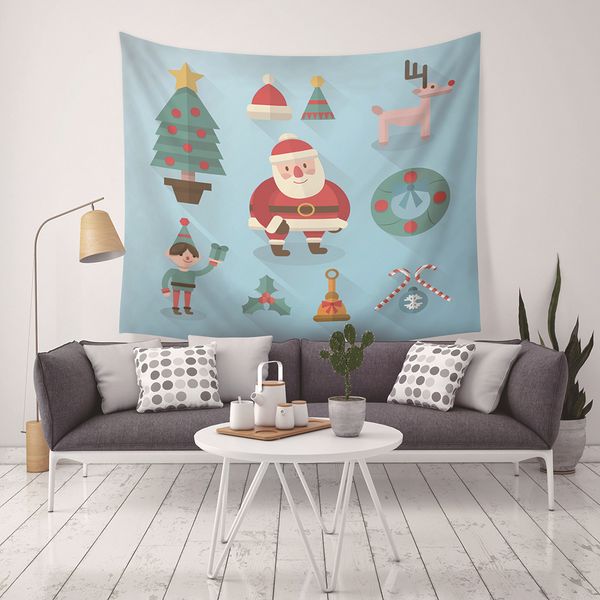 

new arrival 24 styles christmas home decor tapestries beach towel camping blanket bedsheet table-cloth with led xmas background
