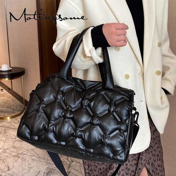 

roomy space bag women shoulder warm handbag luxury designer bags female cotton down crossbody shoulder large travel bag 2021 new
