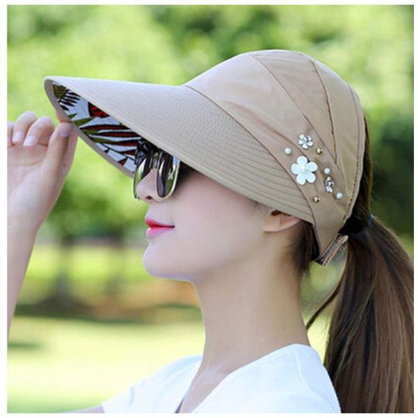 

women outdoor camping hiking climbing cap sunhat folding wide brim summer beach caps uv travel sun ladies floppy hats, Blue;gray