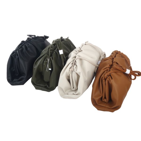 

день дизайнер облако сцепление вечерняя вечеринка кошелек сумка для женщин большая большая рушанная подушка сумка кожаная сумка черный крем