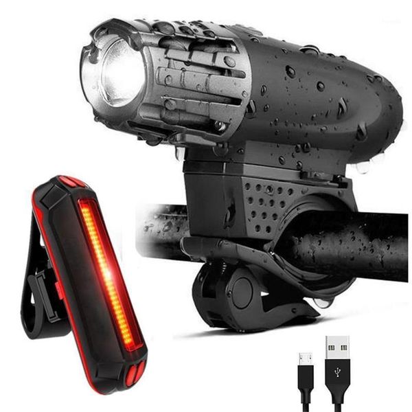 

bike lights mtb front bicycle light rear set night cycling led headlight taillight usb rechargeable lamp mountain accessories1