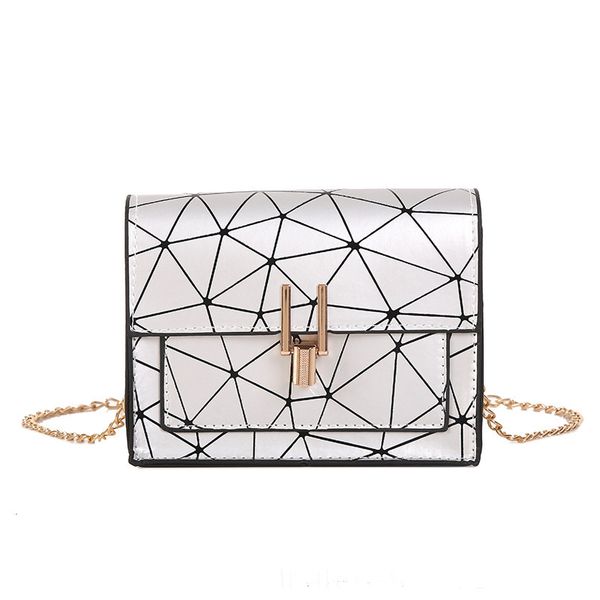 

hbp non-brand splicing small square bag fashion korean version 2021 new fashion women's casual versatile u lock laser shoulder bag spor