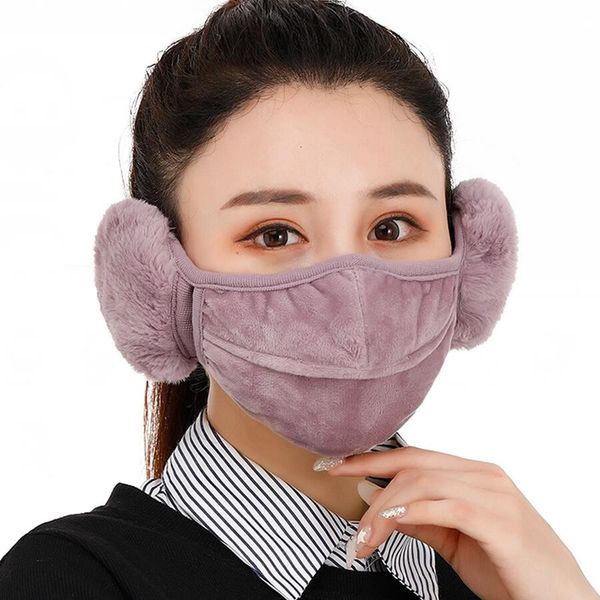 

factory 2 in 1 women face mask earmuffs winter warm opening breathablethickened outdoor riding ski windproof washable mo