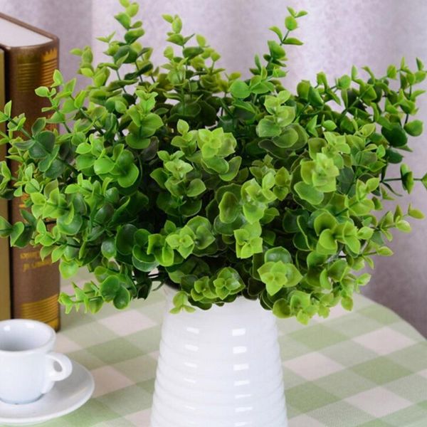 

7 branches artificial plastic green grass decor plants party nice ornament