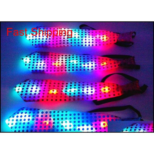 

fashion christmas festive supplies multicolor changing club ktv party flashing led tie for women qylkoq dh_seller2010, Blue;purple