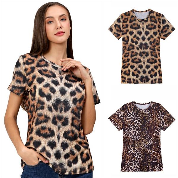 

women leopard 3d printed t shirts funny costumes for cosplay christmas halloween party elegant casual fancy novelty tee, White