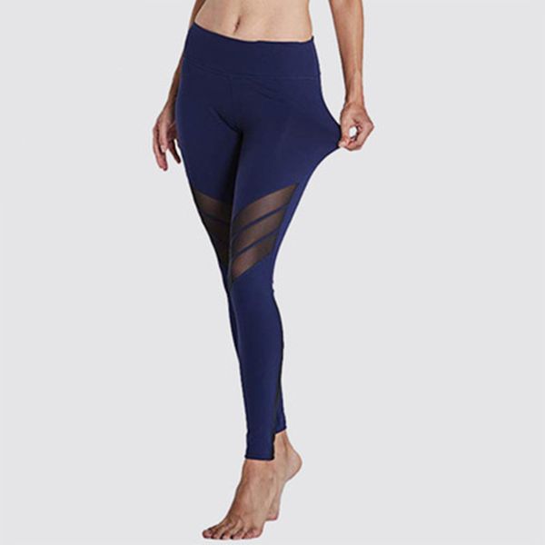 

running fitness yoga women's autumn mesh tights high waist hip lifting breathable pants, Gray