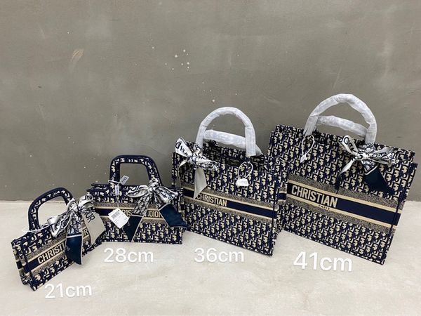 

new dijia classic d embroidery tote old flower letter shopping women's bag large capacity handbag