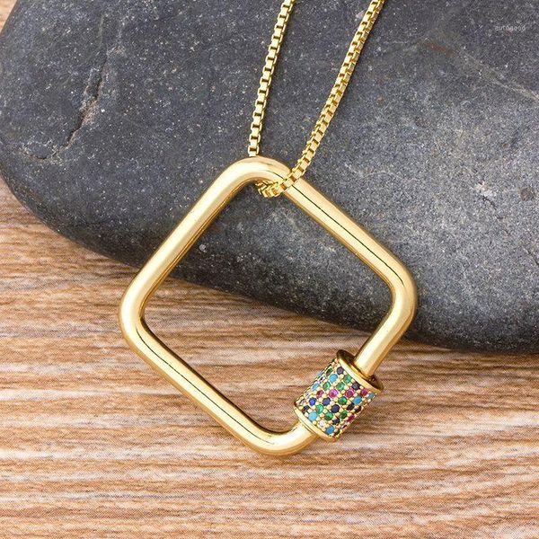 

pendant necklaces copper cubic zirconia pave clasp lock,hanging chain lock hook spiral carabiner for diy necklace jewelry women1, Silver
