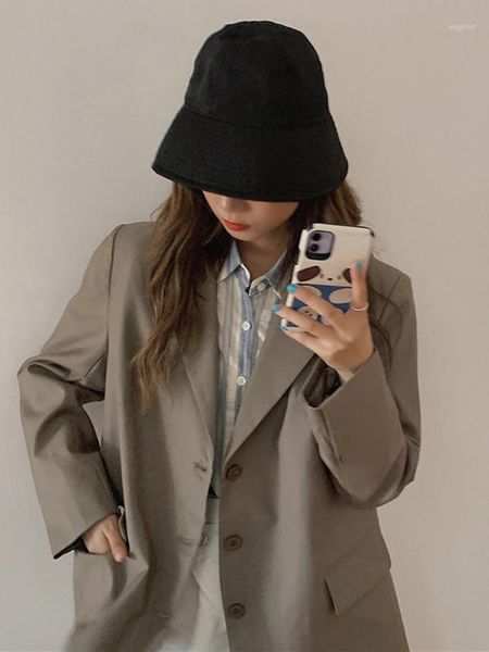

new fall 2021 women blazer korean style ins loose casual mid-length british style suit jacket girls blazer long sleeve coat1, White;black