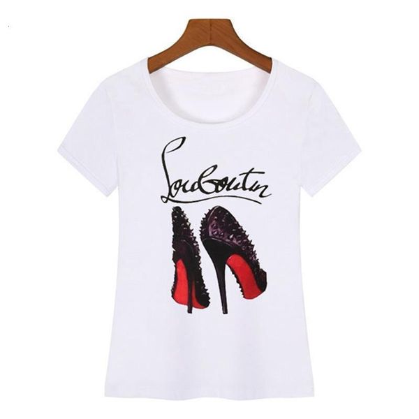 

2019 fashion women tshirt high heels letter print ladies t shirt casual short sleeve tee summer female t-shirts harajuku, White
