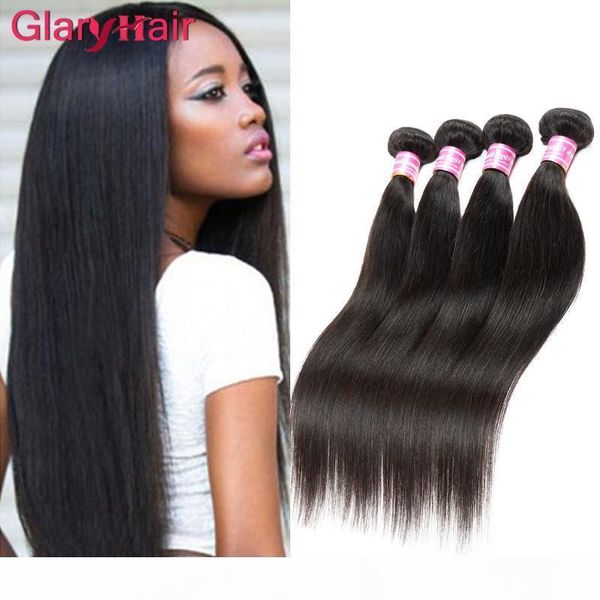 

mink new brazilian hair bundles straight human hair weave extensions unprocessed virgin 4 bundles of brazilian braiding hair wefts 1b, Black
