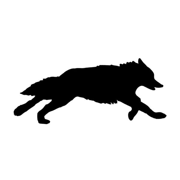 

18.5*7.8cm running wolf silhouette car styling decal cool creative vinyl car sticker black/silver s1-2308