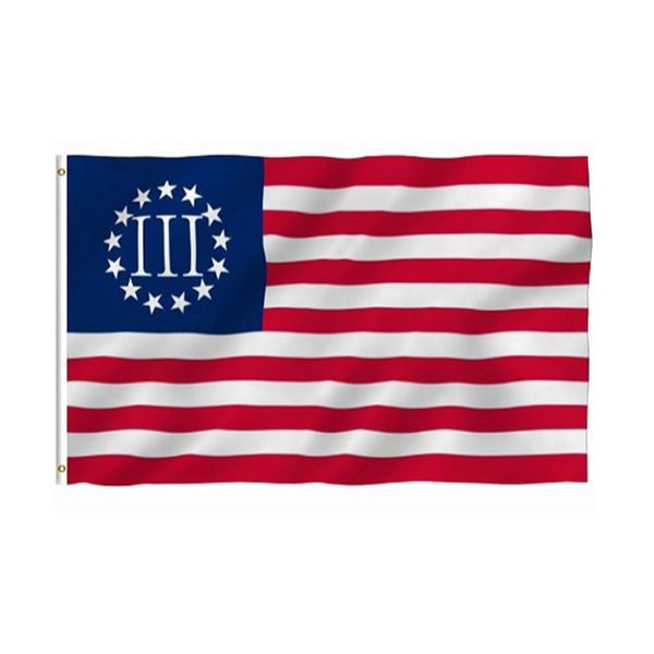 3 Percenters Flag 1776 Bandiere 100D Poliestere 3'x5'ft Vendite calde di alta qualità con due anelli di tenuta in ottone