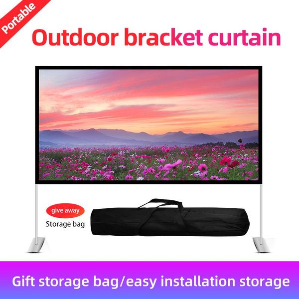 

lejiada projector protective outdoor portable folding screen 16:9 84 100 120 inch home outdoor ktv office 3d hd projection scree