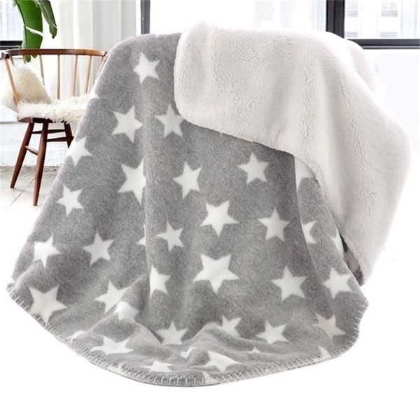 

thermal coral fleece star blanket infant swaddle nap receiving stroller wrap for newborn baby bedding bebe blankets y201009