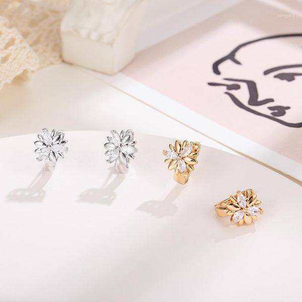 

stud maikale small trendy korean earrings temperament gold silver color cubic zirconia simple for women jewelry1, Golden;silver
