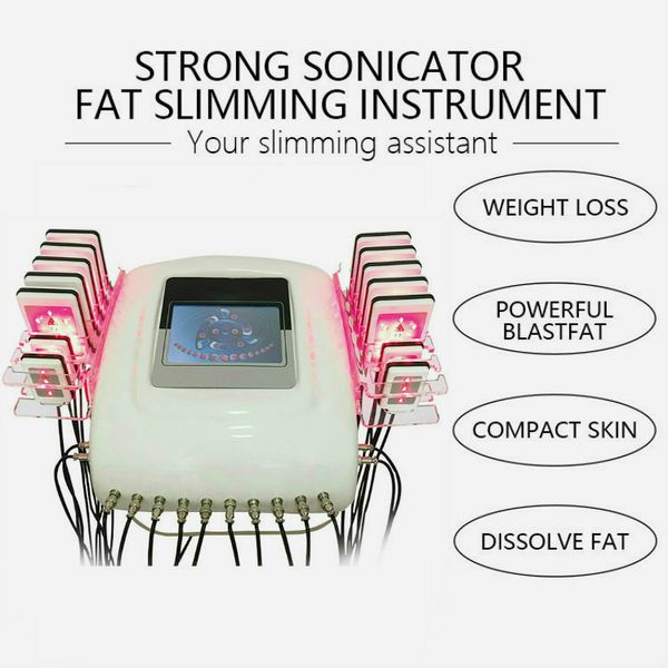

portable salon lipo laser professional slimming machine 10 largepads 4 smallpad lipo laser beauty equipment device for weight reduce, Black