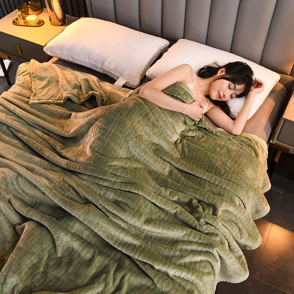 

blankets super warm weighted blanke double layer flannel throw blanket bedspread for sofa bed cover soft