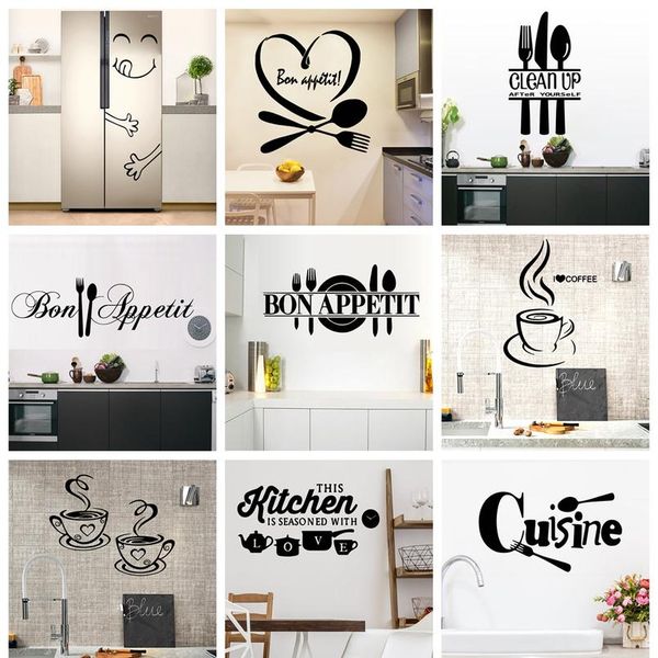 

22 styles large kitchen wall stickers home decor decals vinyl sticker for house decoration accessories mural wallpape wmtapv