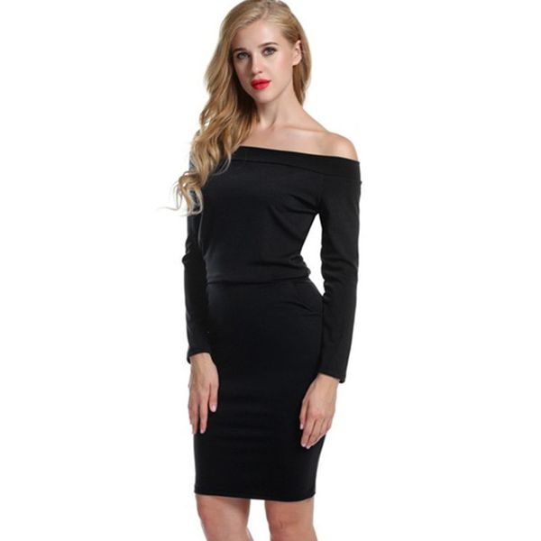 

womens slim skirt collar solid color chiffon dress women, Black;gray
