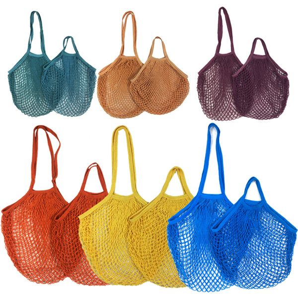 

shopping bags mesh net handbags shopper tote vegetable fruits grocery bagsstring reusable storage bagsorganizer 100pcs t1i3093