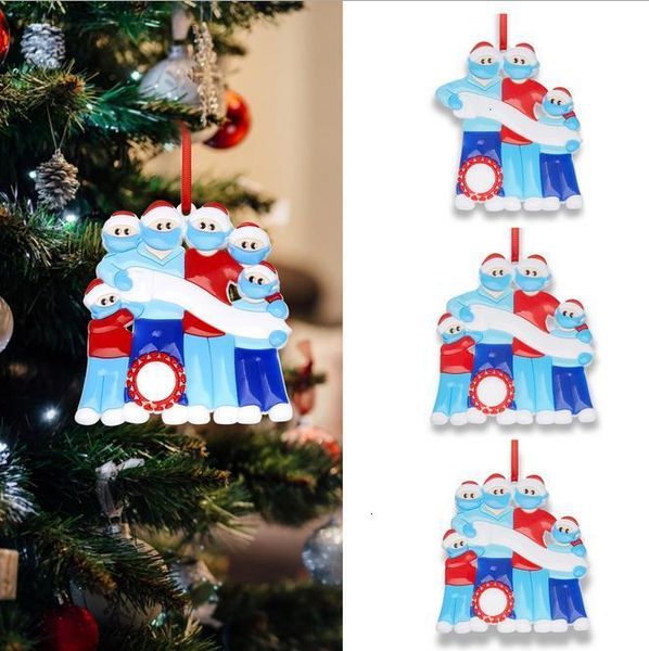 

factoryd4kaxmas ornaments diy 2020 name christmas hanging quarantine tree decor personalized family of 3 4 5 6 with face mask hand