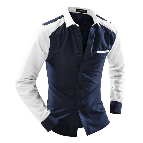 

2016 new men spring casual shirt men shoulder patch design slim fit shirts long sleeve clothing 3 colors -xxl1, White;black