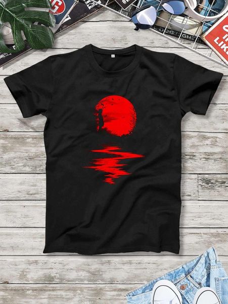 

men figure and river sight print tee v5dr#, White;black