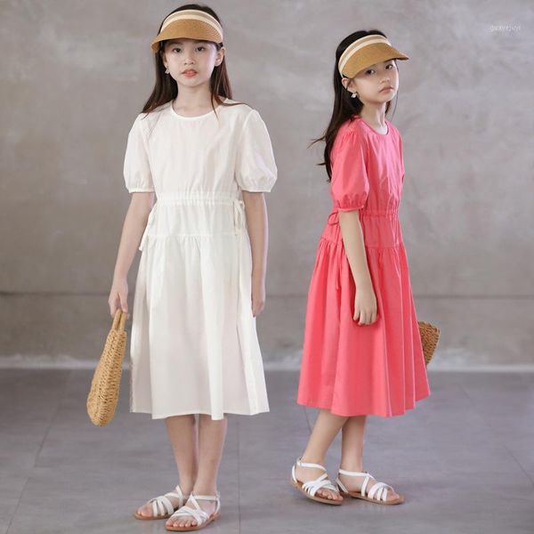 

teenage girls princess dress summer puff sleeve travel party evening dress kids dresses for girls clothes kids costume 12 13 y1, Red;yellow