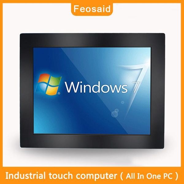 

feosaid 12 inch industrial computer 12.1" all in one pc fanless cooling core i3 j1900 touch screen computer1