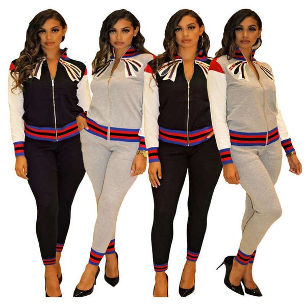 

rib jh offset 129 women's zipper fashion sports suit, Gray