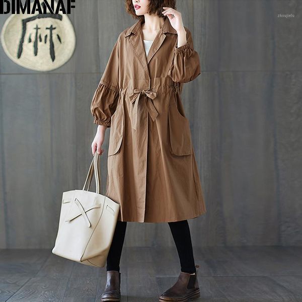 

dimanaf spring women jackets coats plus size office lady cardigan female loose outerwear long sleeve pleated pockets clothing1, Black;brown