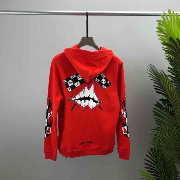 

autumn and winter new ch crowe hoodie men's cross sanskrit print color blocking tide brand, Black