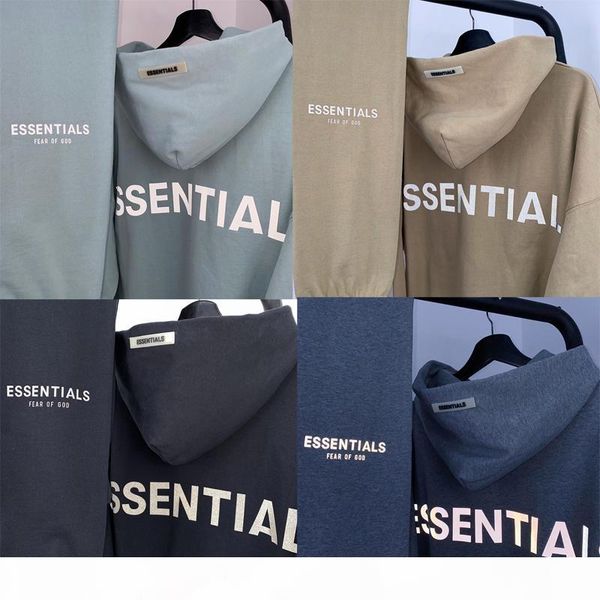 

fear of god hoodie & sweat pants set fog essentials 3m reflective oversize & bottom set for men women hip hop casual streetwear, Black