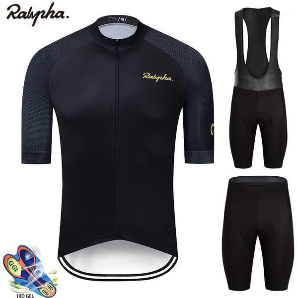 

ralvpha men cycling jersey set cycling clothing bib shorts kit quick dry bicycle uniform bike clothes suit ropa ciclismo verano1, Black;blue