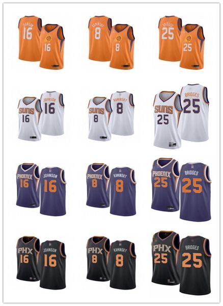 

mens womens youth phoenix suns 16 tyler johnson 8 frank kaminsky 25 mikal bridges black white orange custom basketball jerseys, Black;red
