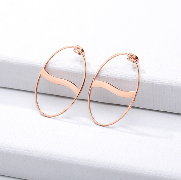 

овальный дизайн sun design серьги шпильки элегантные моды женщины ювелирные изделия девушка подарки pen001-s, Golden;silver