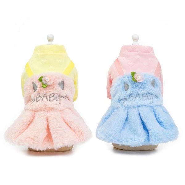 

dog apparel pet winter dress coat clothes princess warm small outfits