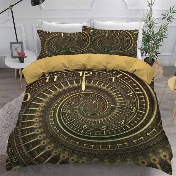 

bedding sets helengili 3d set clock print duvet cover bedcloth with pillowcase bed home textiles #zhong21