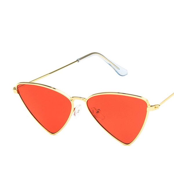 

sunglasses women retro triangular metal cute cat eye designer sun glasses ladies vintage red pink eyewear, White;black