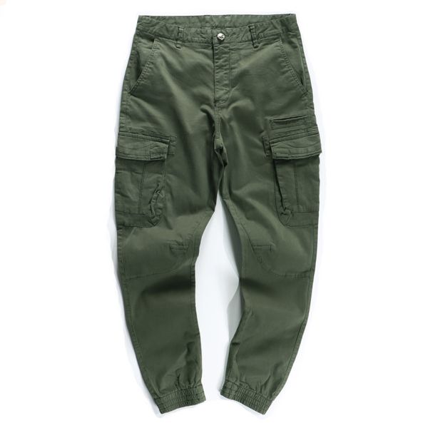 

2021 new fashion streetwear men jeans spliced designer casual big pocket cargo pants overalls slack bottom hip hop joggers harem trousers 97, Blue