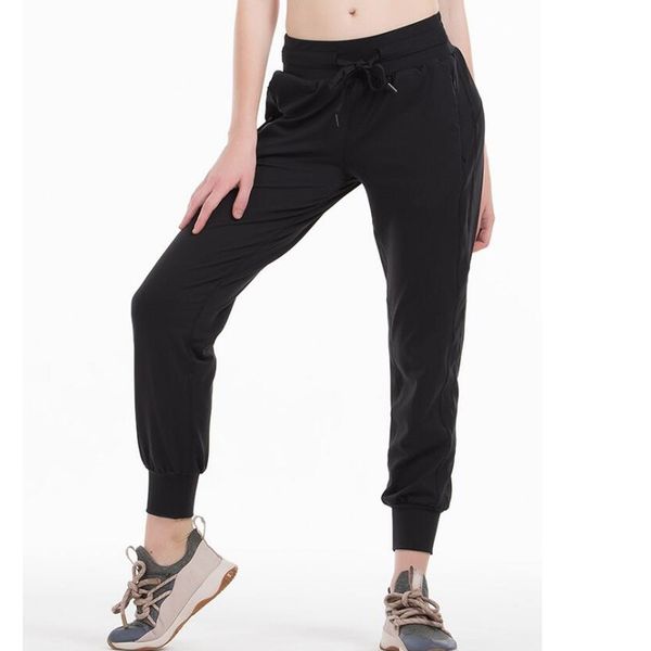

women stretch thick fabric sport pants ankle-length pants 201118, Black;white